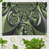 Witte Groene Bos Mini Bollen Theedoek (Gevouwen)
