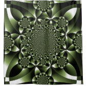 Witte Groene Bosblad Bloemblaadjes Douchegordijn (Voorkant)