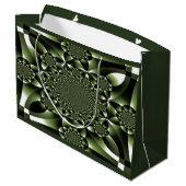 Witte Groene Bosblad Bloemblaadjes Groot Cadeauzakje (Achterkant Gekanteld)
