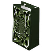 Witte Groene Bosblad Bloemblaadjes Klein Cadeauzakje (Achterkant Gekanteld)