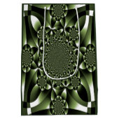 Witte Groene Bosblad Bloemblaadjes Medium Cadeauzakje (Achterkant)
