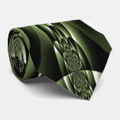 Witte Groene Bosblad Bloemblaadjes Stropdas (Opgerold)