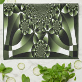 Witte Groene Bosblad Bloemblaadjes Theedoek (Gevouwen)