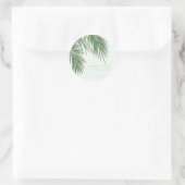 Witte Groene Elegante Tropische Palmbladeren Bruil Ronde Sticker (Tas)