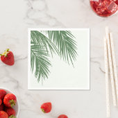 Witte Groene Elegante Tropische Palmbladeren Bruil Servet (Insitu)