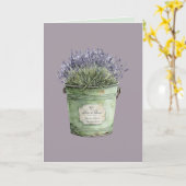 Witte Groene Emmer Lavendel Bloemen Kaart (Gele Bloem)