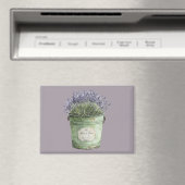 Witte Groene Emmer Lavendel Bloemen Magneet (Insitu (Vaatwasser))