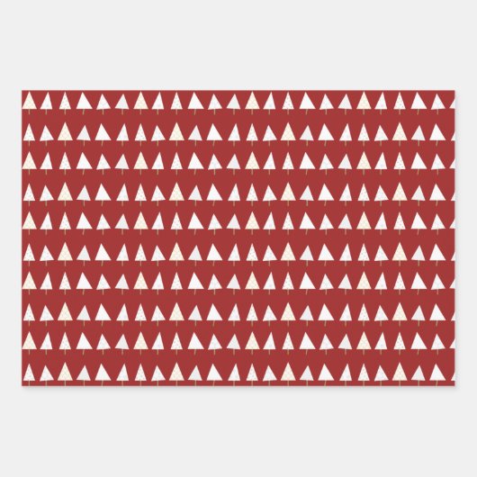 Witte, groene en blauwe kerstbomen inpakpapier vel (Voorkant)