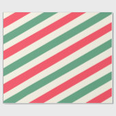 Witte, groene en rode strepen voor kerstinpakken cadeaupapier (Vlak)