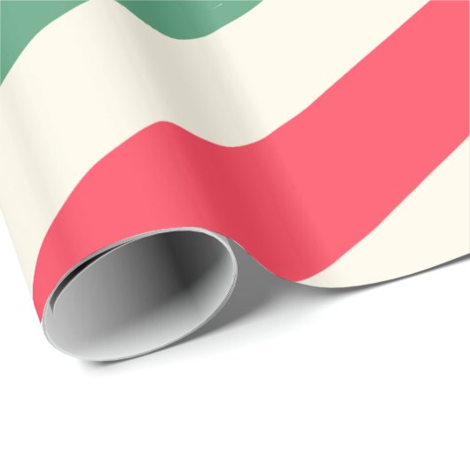 Witte, groene en rode strepen voor kerstinpakken cadeaupapier (Rol Hoek)