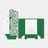 Witte, groene en witte dwergbruiloft bedankdoosjes (Uitgevouwen)