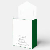 Witte, groene en witte dwergbruiloft bedankdoosjes (Geopend)