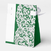 Witte, groene en witte dwergbruiloft bedankdoosjes (Achterkant)