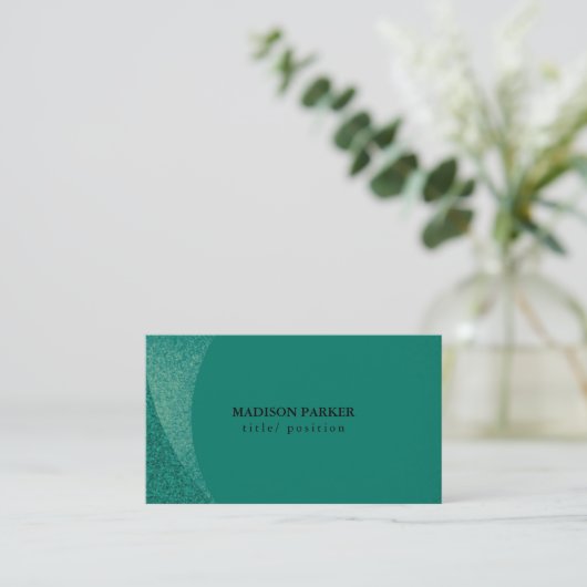 Witte & Groene Glitter Visitekaartje (Staand voorkant)