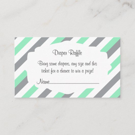 Witte, Groene & Grijze Streep Olifanten Luier Raff Informatiekaartje (Achterkant)