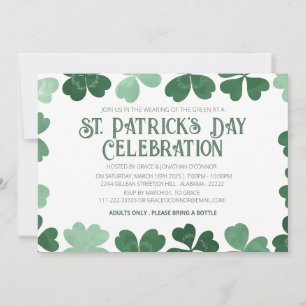 Witte & Groene Klaver St. Patrick's Dag Feest Kaart