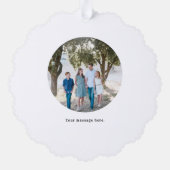 Witte groene krans Vrolijke Kerstmis Ornament Kaart (Achterkant)