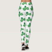 Witte Groene Lucky Clover Leaf St. Patrick's Day Leggings (Achterkant)