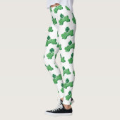 Witte Groene Lucky Clover Leaf St. Patrick's Day Leggings (Links)