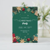 Witte & Groene Moderne Vrolijke Kerstmis Kaart (Staand voorkant)