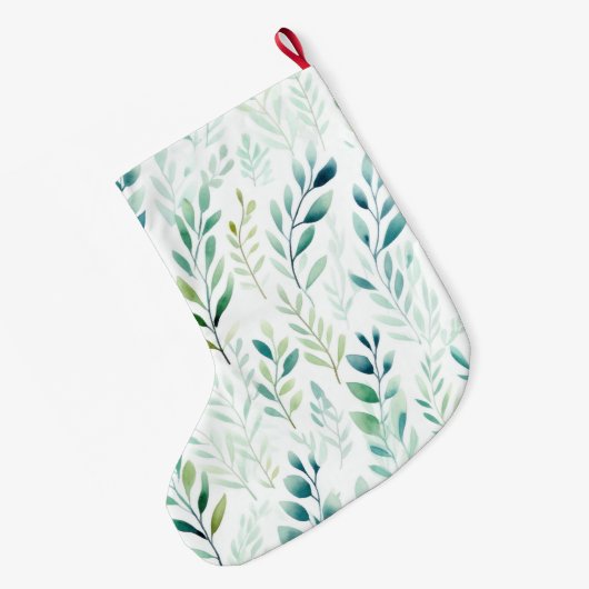 Witte groene munt laat kerstnaam achter grote kerstsok (Achterkant (Hangend))