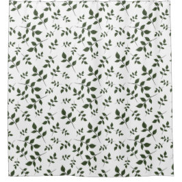 Witte groene patroon bladeren douchegordijn