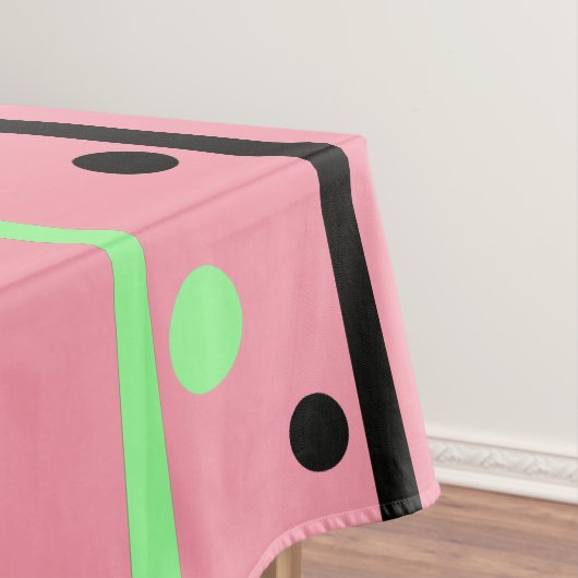 Witte groene Polka Dots Roze Tafelkleed (Voorbeeld)