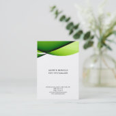 Witte groene professionele minimalistisch elegant visitekaartje (Staand voorkant)