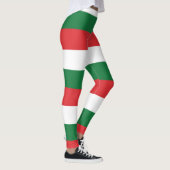 Witte Groene Rode Strepen Funky Vakantie Kerstmis Leggings (Rechts)