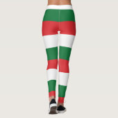 Witte Groene Rode Strepen Funky Vakantie Kerstmis Leggings (Achterkant)