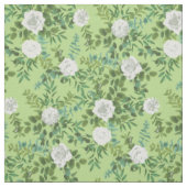 Witte groene Rozen Floral Flowers Stof (Swatch)