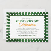 Witte & Groene Shamrock St. Patrick's Day Feest Kaart (Voorkant)