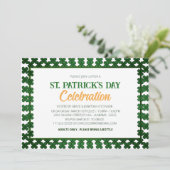 Witte & Groene Shamrock St. Patrick's Day Feest Kaart (Staand voorkant)