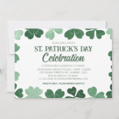 Witte & Groene Shamrock St. Patrick's Day Feest Kaart (Voorkant)