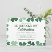 Witte & Groene Shamrock St. Patrick's Day Feest Kaart (Staand voorkant)