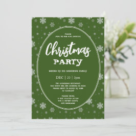 Witte Groene Sneeuwvlokken Modern Kerstfeest Kaart