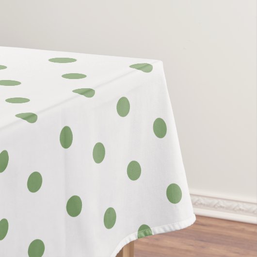 Witte groene stippen tafelkleed (Voorbeeld)