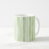 Witte Groene Strepen Koffiemok (Voorkant rechts)