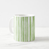 Witte Groene Strepen Koffiemok (Voorkant links)