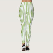 Witte Groene Strepen Leggings (Achterkant)