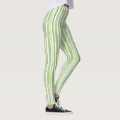 Witte Groene Strepen Leggings (Rechts)