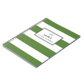 Witte & groene strepen patroon gepersonaliseerd notitieboek (Linkerzijde)