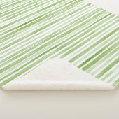 Witte Groene Strepen Sherpa Deken (3/4)