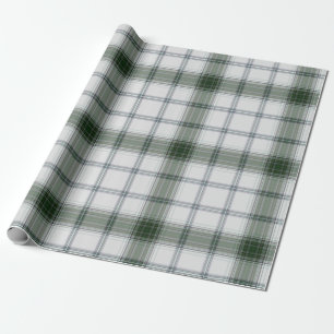 Witte Groene Tartan Plaid Cadeaupapier