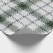 Witte Groene Tartan Plaid Cadeaupapier (Hoek)