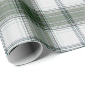 Witte Groene Tartan Plaid Cadeaupapier (Rol Hoek)