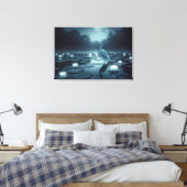 Witte groenten en waterlelies in een vijver canvas afdruk (Insitu (Slaapkamer))