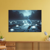 Witte groenten en waterlelies in een vijver canvas afdruk (Insitu (Woonkamer))