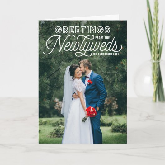 Witte Groeten van de Vakantie van het Huwelijk van Feestdagen Kaart (Voorkant)