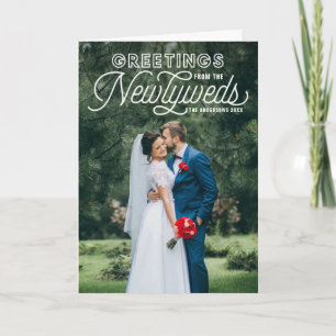 Witte Groeten van de Vakantie van het Huwelijk van Feestdagen Kaart